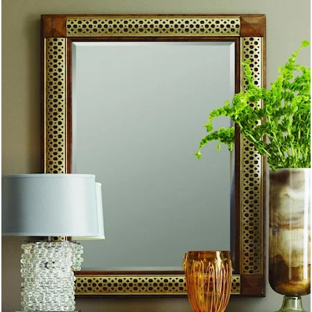 Metal & Wood Mirror with Beveled Glass